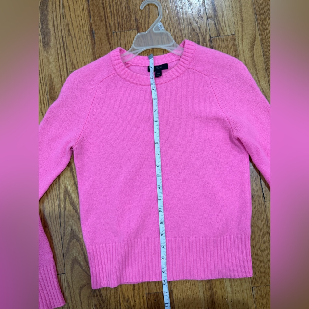 💖 J.Crew 100% Wool Crewneck Sweater – Hot Pink – XXS 💖 - Picture 10 of 13